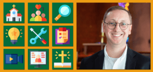 Photo of Dr. Tim Snyder and design build icons