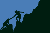 Leaders Help God’s People Take the Next Faithful Step Person lending a hand to help another person take the next step up a steep hill