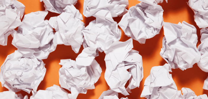 Crumpled up balls of paper