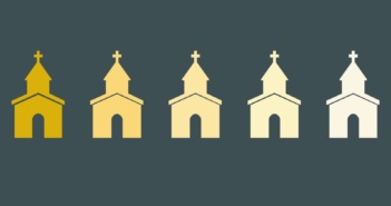 Graphic of church icons from book cover