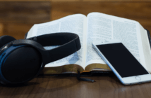 Preaching Strategies for a Post-Pandemic Church Headphones, a cell phone, and an open Bible
