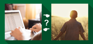 Contrasting photos of a spreadsheet vs awe