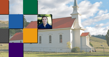 Photos of a rural church and Allan Stanton