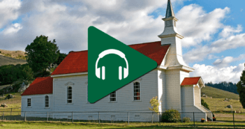 Rural church with a red roof