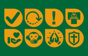 Icons representing keys to improving livestream worship