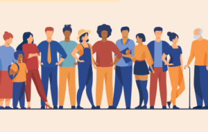 Graphic of a group of diverse people