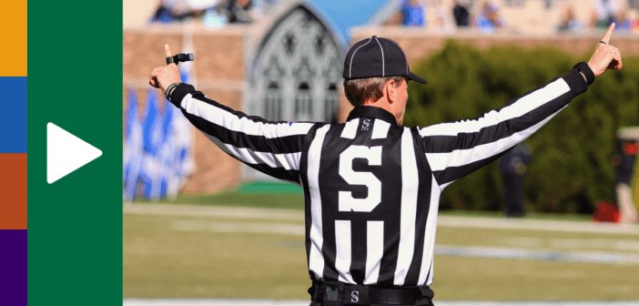 Photo of a referee at an American football game