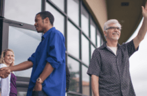 5 Hospitality and Stewardship Lessons from a Homecoming Visitor enjoying a warm welcome at the church doors