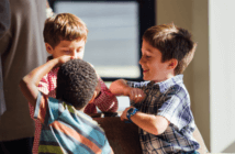 Young children in church