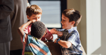 Young children in church