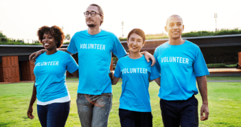 Smiling volunteers