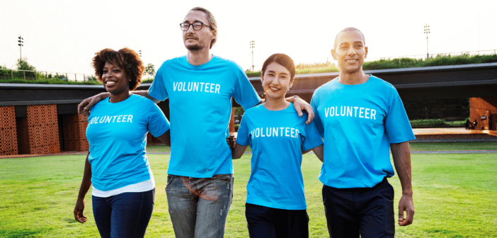 Smiling volunteers