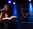 Chart showing decreasing number of young pastors superimposed over an image of a young pastor