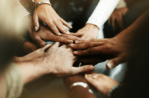 People joining hands