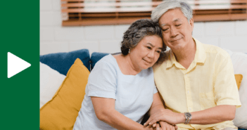 Person with dementia and their loving caregiver