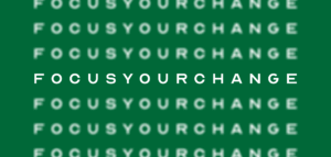 FOCUS YOUR CHANGE in the style of an eye chart