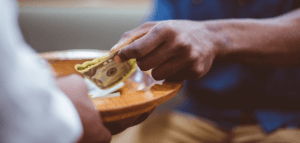 Passing the offering plate