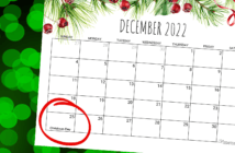 Sunday the 25th circled on a December calendar
