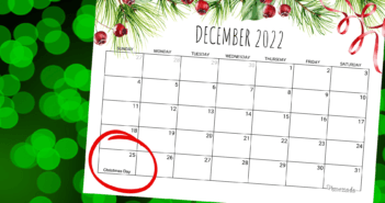 Sunday the 25th circled on a December calendar