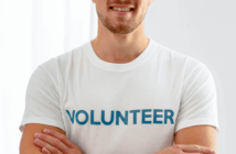 Smiling volunteer