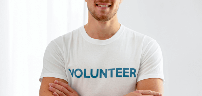 Smiling volunteer