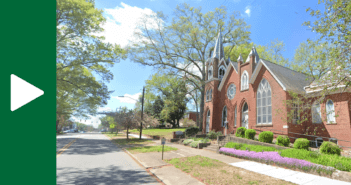 Church building by the road