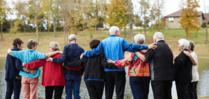 Engaged group of older adults