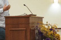Layperson speaking from the chancel