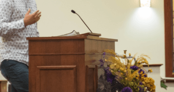 Layperson speaking from the chancel