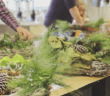 Making Christmas wreaths