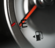 Gasoline gauge nearing empty