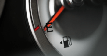 Gasoline gauge nearing empty