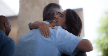 Hugging the pastor goodbye