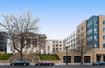 YES in God’s Back Yard! Outdoor view of Emory Fellowship Church and the Residences at Beacon Center, affordable housing built on church property