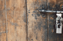 Padlocked church door