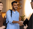People meeting the new pastor