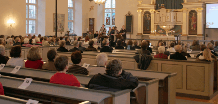 Worship service in a church