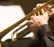 Person playing a trumpet