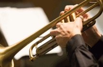 Person playing a trumpet