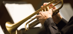 Person playing a trumpet