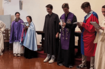 Youth from Myers Park United Methodist Church leading a worship service