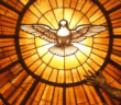 Stained glass depiction of the Christian Holy Spirit as a dove, by Gian Lorenzo Bernini, in the apse of Saint Peter's Basilica, c. 1660