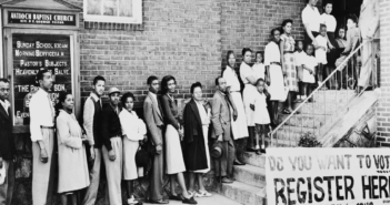 NAACP photograph showing people waiting to register to vote, 1948. Library of Congress, Prints & Photographs Division, Visual Materials from the NAACP Records
