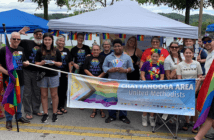 About 60 United Methodists from three churches participated in the Chattanooga Pride parade on Oct. 5, 2025. Photo by Paul Hamby from the Holston Conference of the United Methodist Church at https://www.holston.org/article/at-pride-festivals-church-members-see-opportunity-to-express-love-repair-harm-19406621