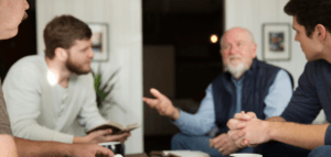 A men's group meeting